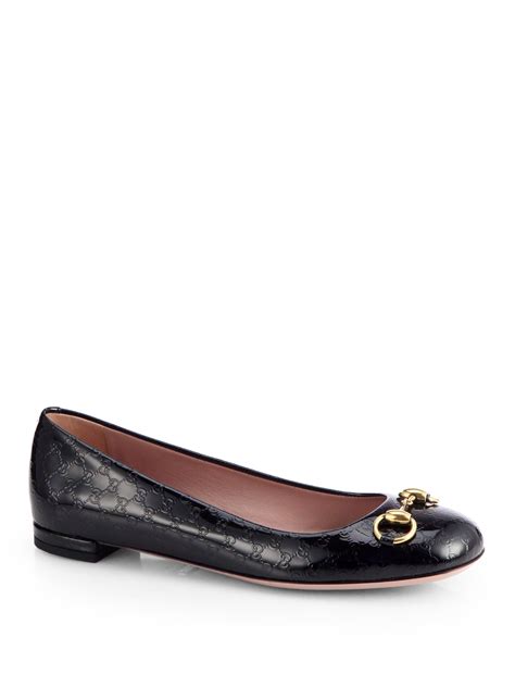 Leather flats Gucci Black size 40 IT in Leather 